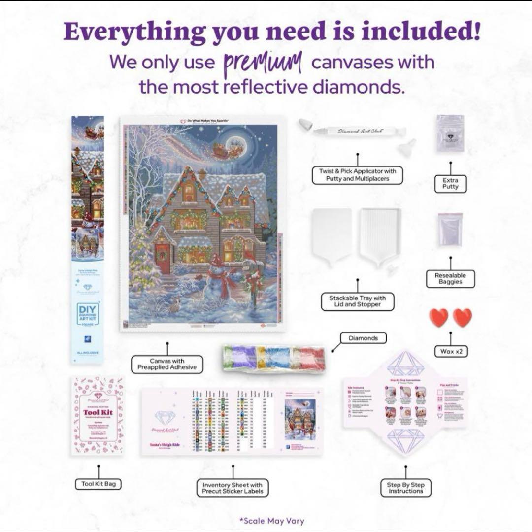 ダイヤモンドアートクラブ　Santa's Sleigh Ride DACキット