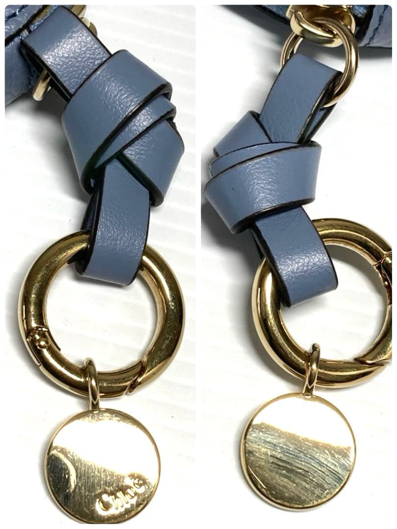 美品　クロエ　レザー　ラウンド　ケース　ミニポーチ　キーホルダー　箱付き