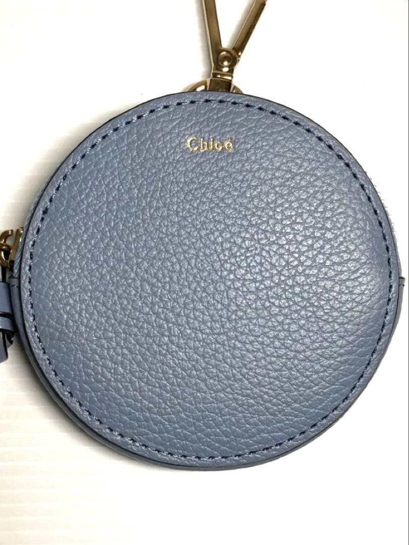 美品　クロエ　レザー　ラウンド　ケース　ミニポーチ　キーホルダー　箱付き