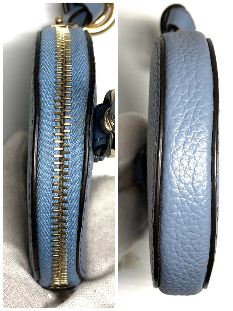 美品　クロエ　レザー　ラウンド　ケース　ミニポーチ　キーホルダー　箱付き