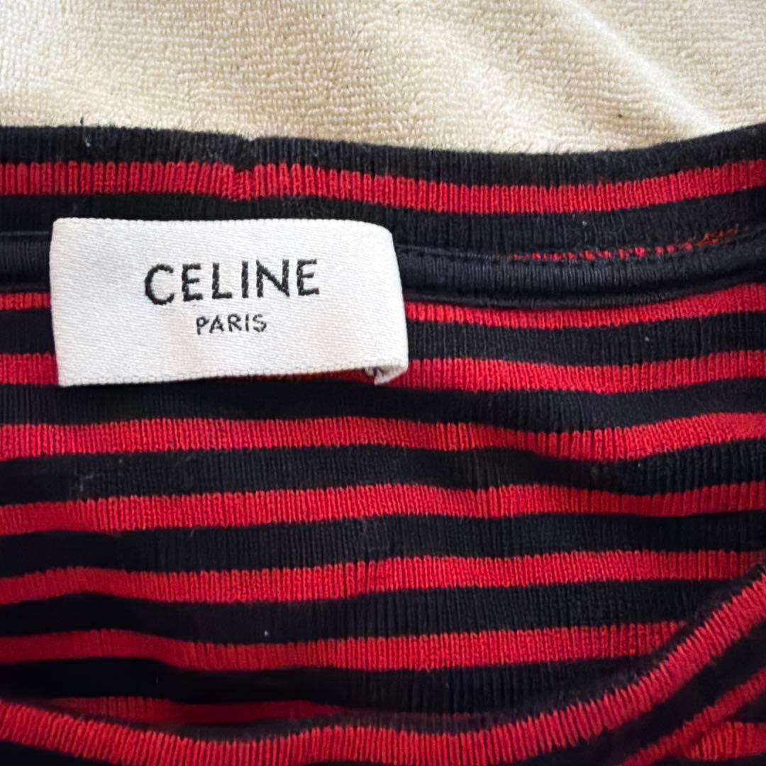 CELINE セリーヌ 2X276545F　ボーダーニット　XS　レッド
