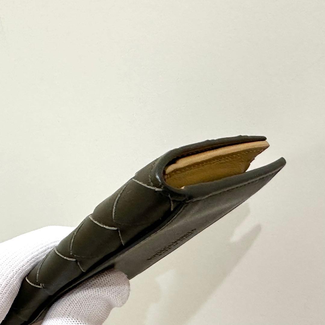 美品 現行 ボッテガヴェネタ ビジネスカードケース イントレチャート ブラウン