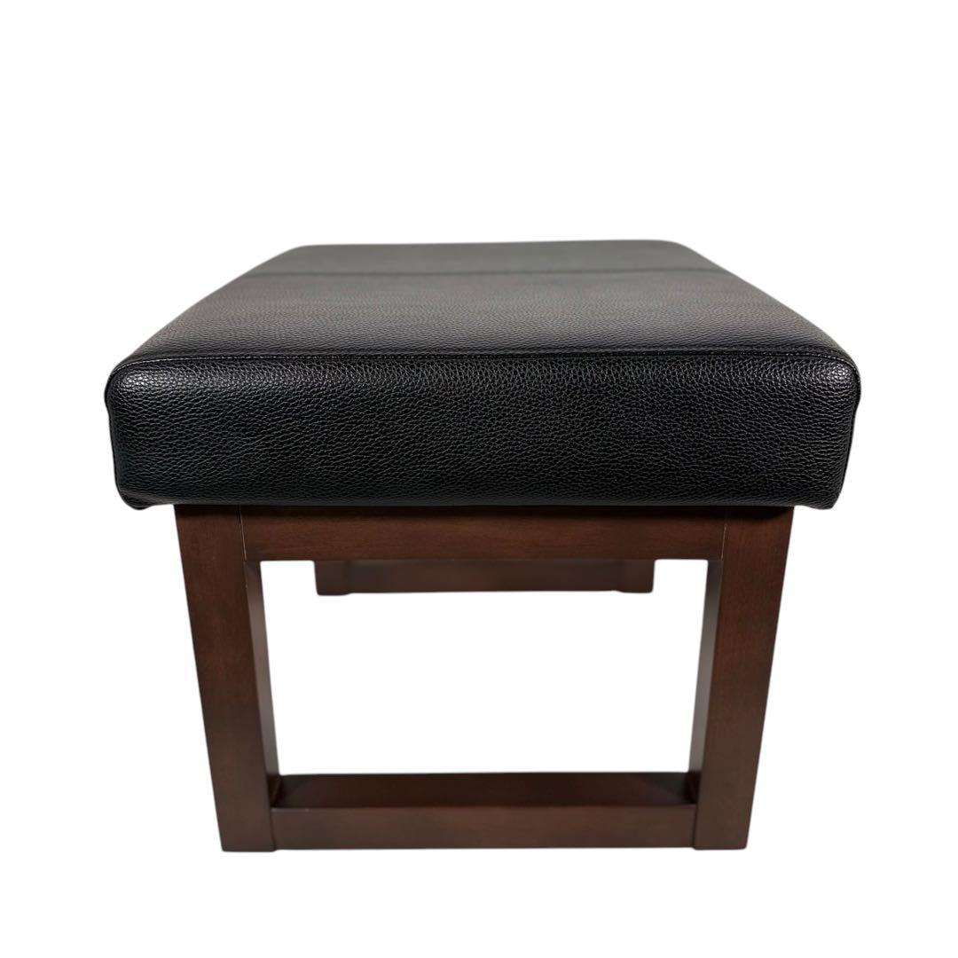 HR630 スツール　シギヤマ家具　オットマン　木製ブラック　合皮