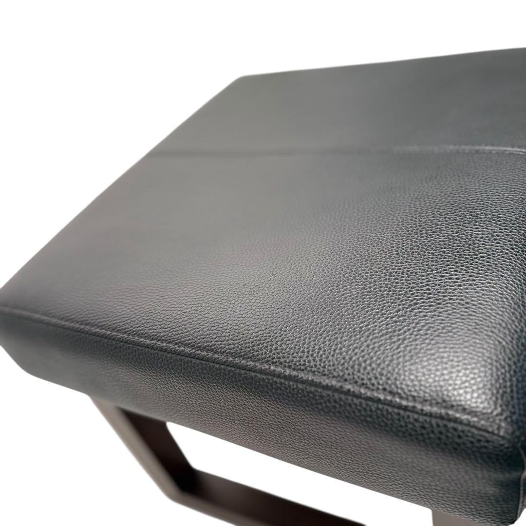 HR630 スツール　シギヤマ家具　オットマン　木製ブラック　合皮