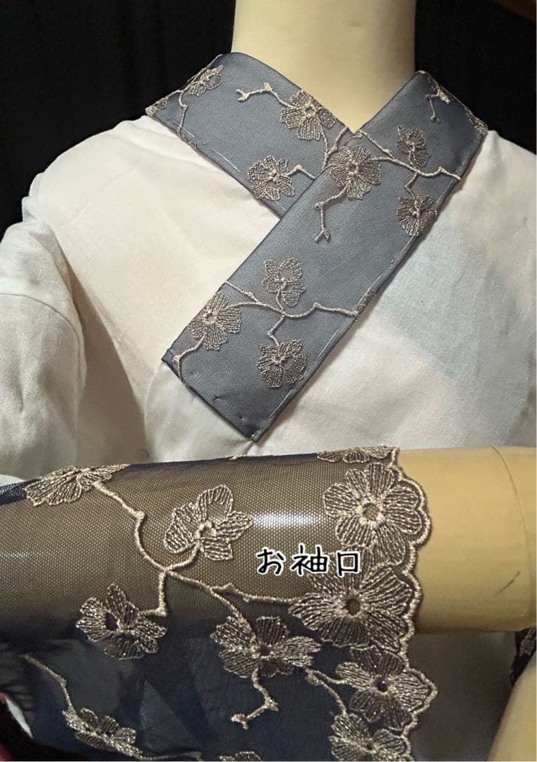 半襦袢お裾除けセット　筒袖　いちごいちえオリジナル　簡易衣紋抜き付き　※訳あり