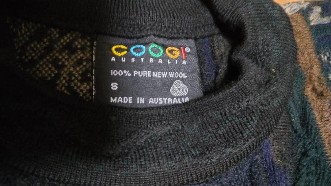 COOGI 100%ウール 長袖セーター S （L相当）ブラック系