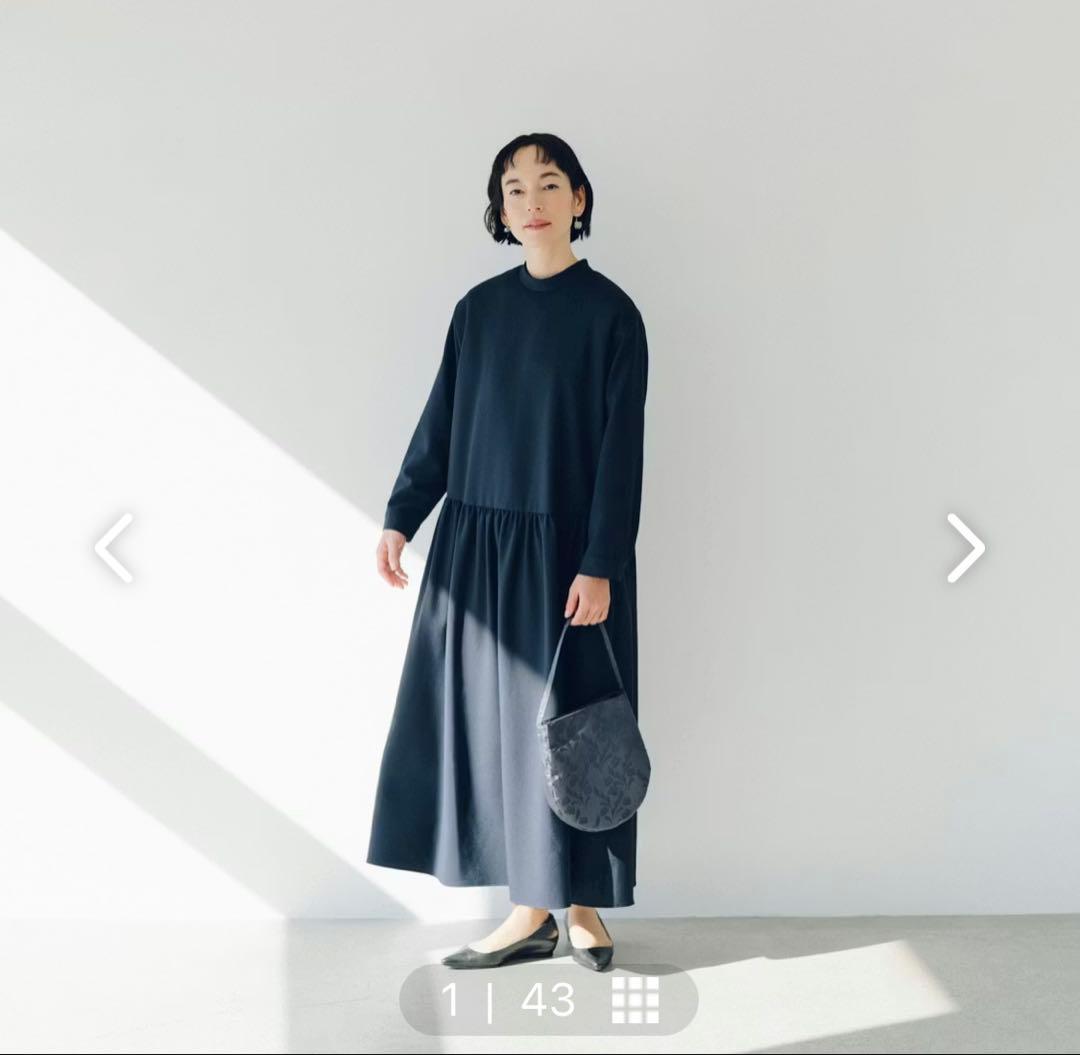 美品/北欧、暮らしの道具店/シワになりにくいフォーマルワンピース/Mサイズ