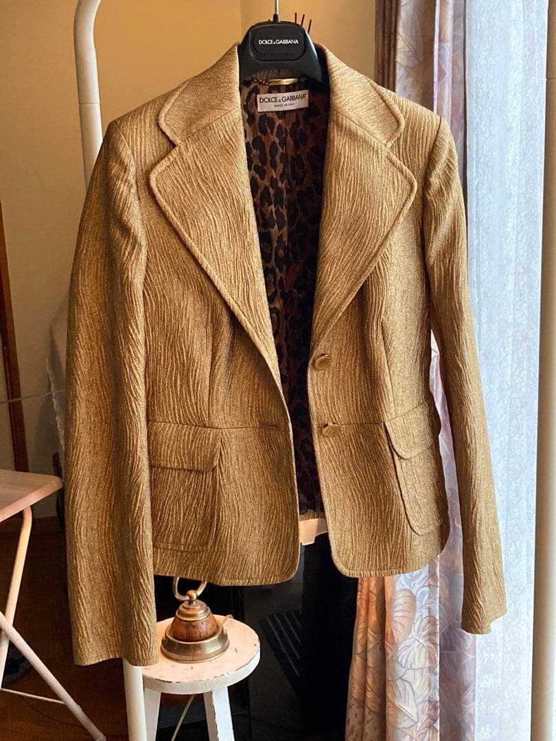 DOLCE & GABBANA新品2釦GOLDJACKET IN Leopard