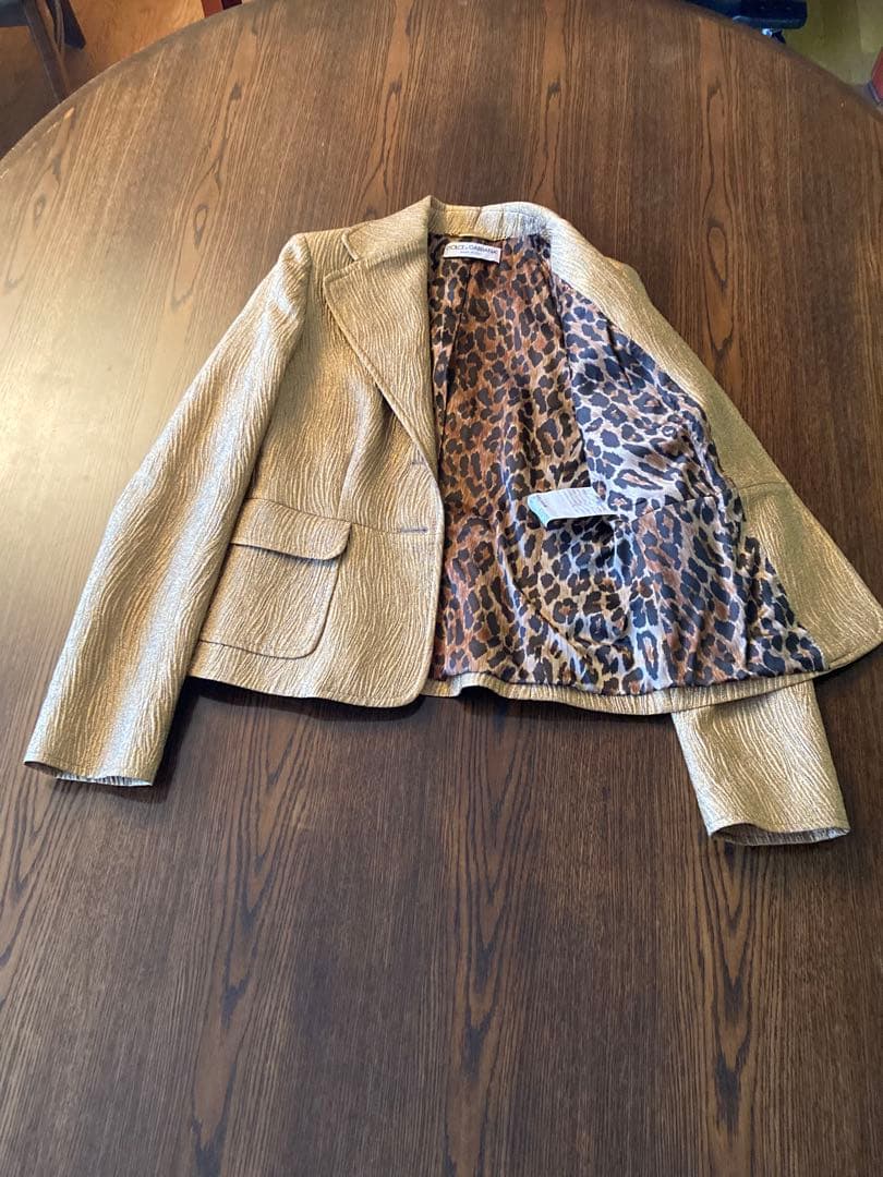 DOLCE & GABBANA新品2釦GOLDJACKET IN Leopard