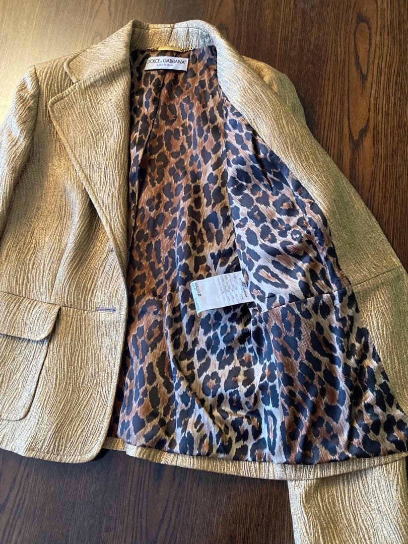 DOLCE & GABBANA新品2釦GOLDJACKET IN Leopard