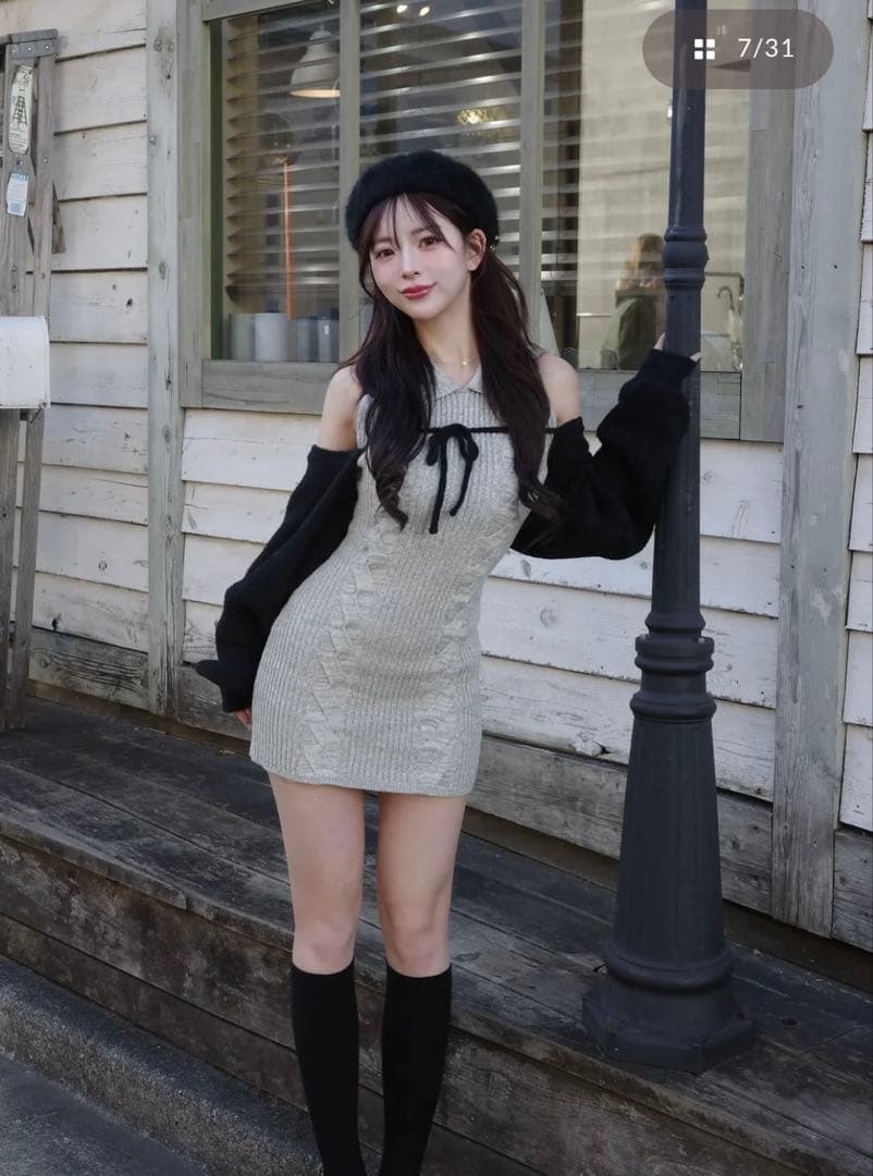 Darich ショートボレロニットミニワンピース