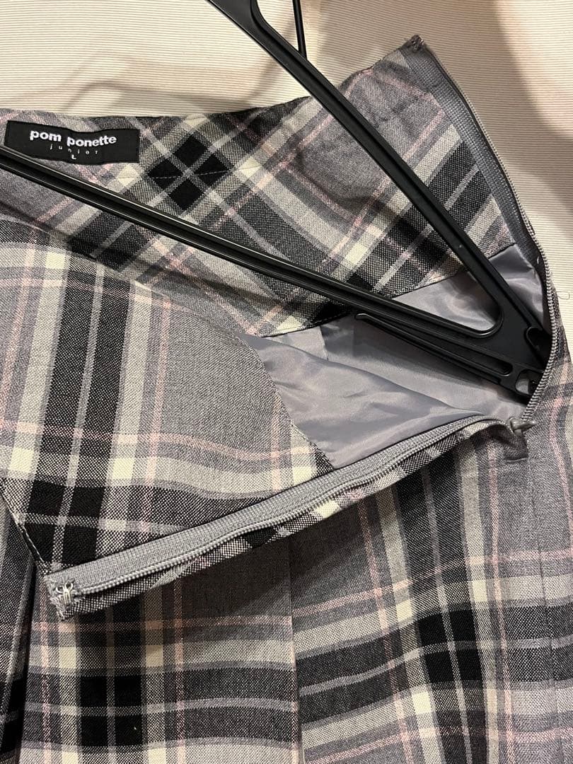 ポンポネット　ブレザー　スカート　リボン　グレー　受験　卒業式　L 160