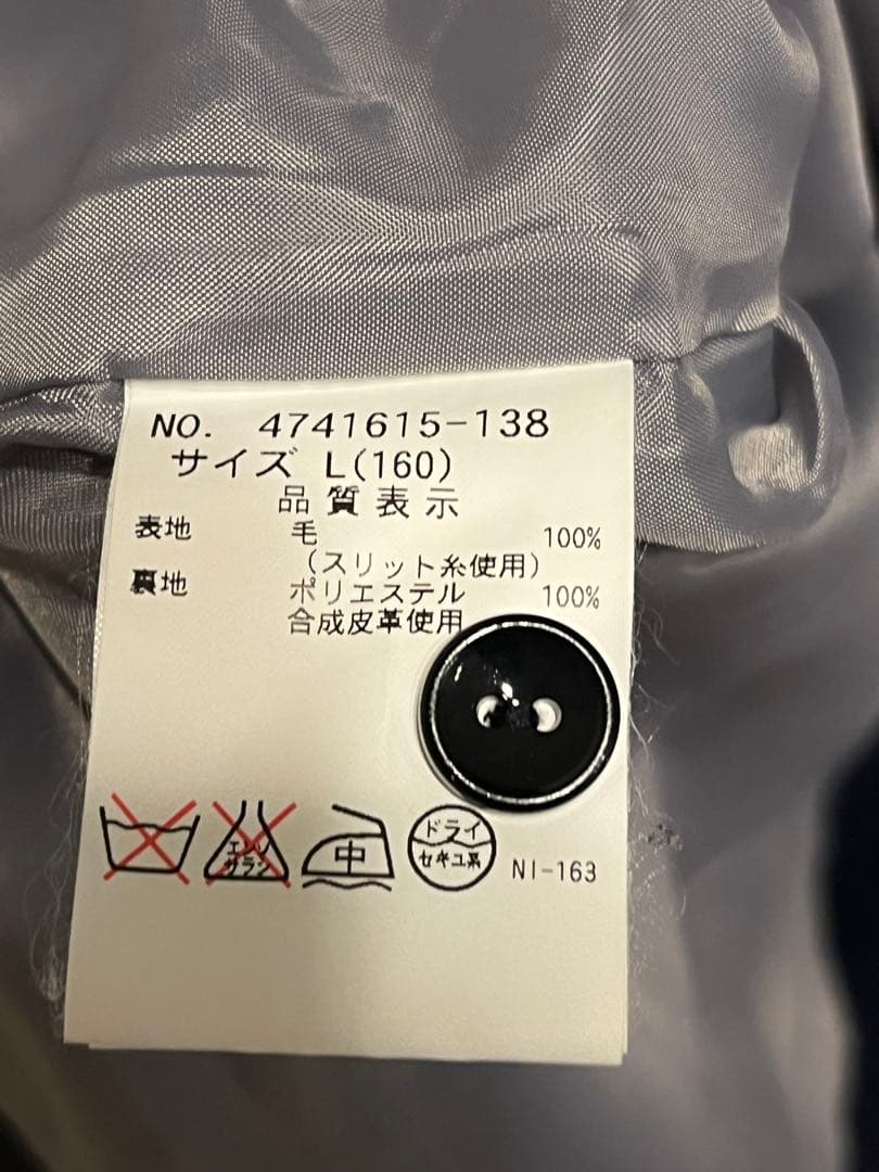 ポンポネット　ブレザー　スカート　リボン　グレー　受験　卒業式　L 160