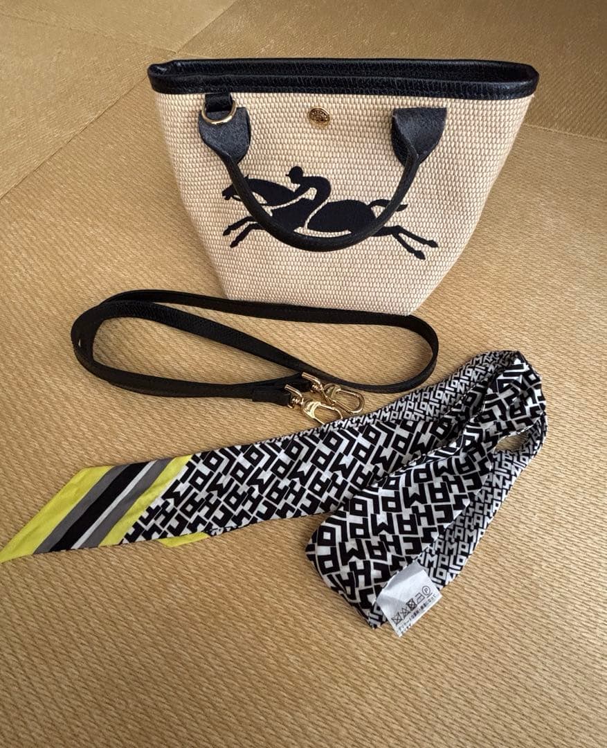 ロンシャンかごバッグ スカーフ付き