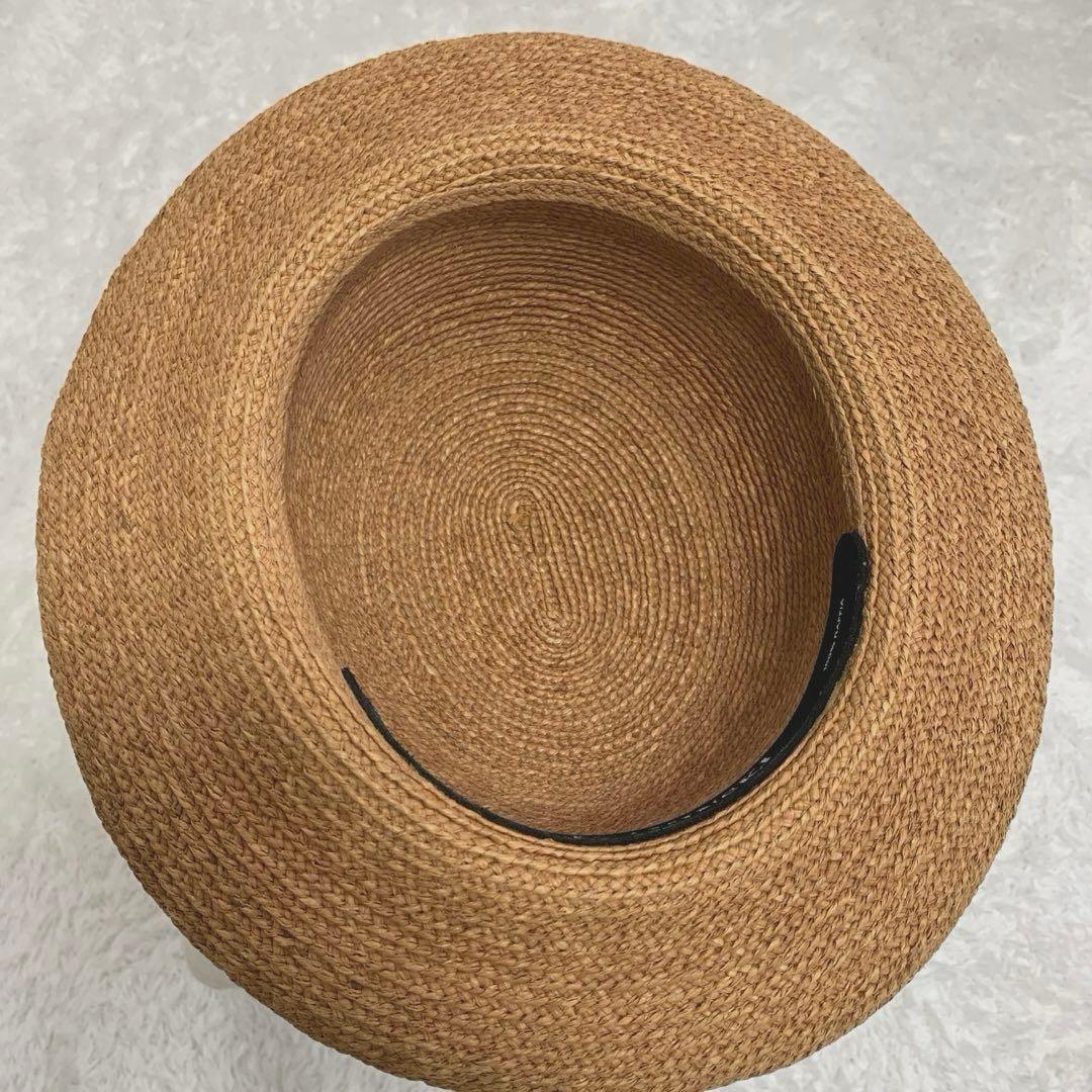 ヘレンカミンスキー 麦わら帽子 リボン 黒　ラフィア