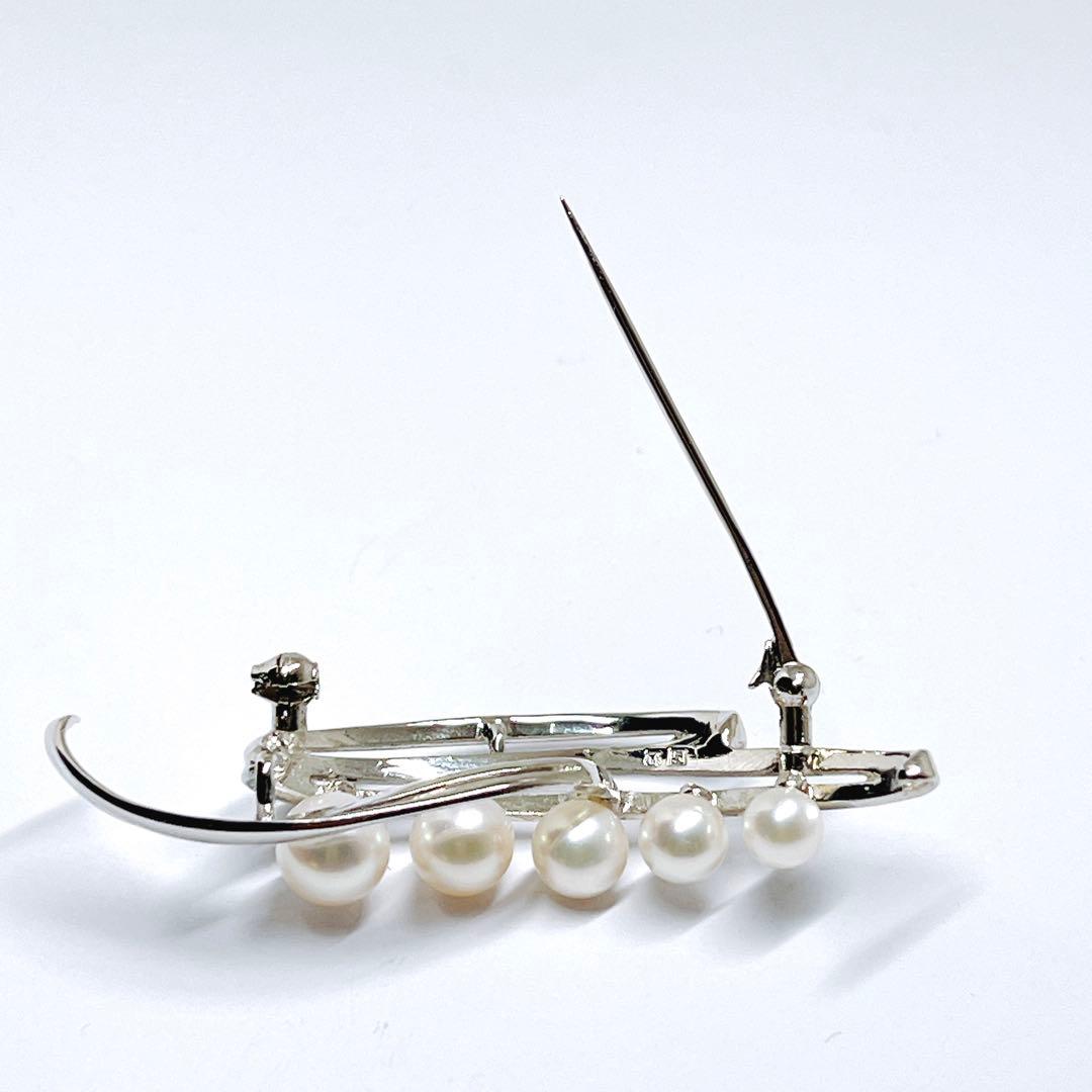 美品✨MIKIMOTO ミキモト パール　ブローチ　シルバー
