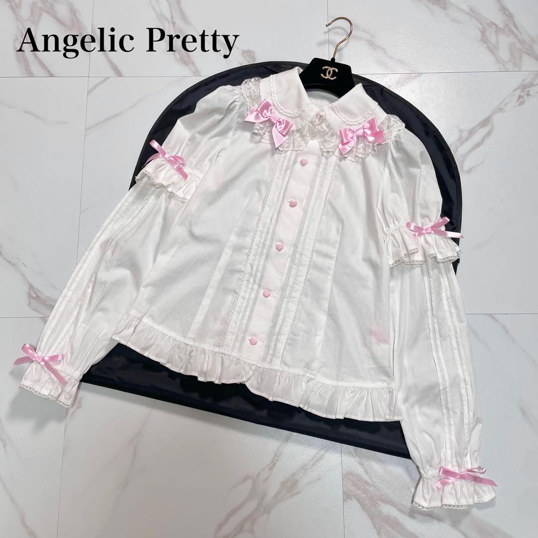 angelic pretty ブラウス 丸襟 レース 刺繍 リボン 2way