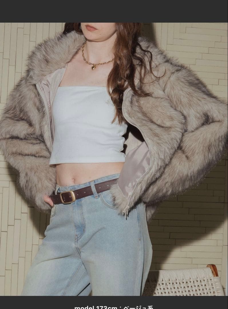 フェイクファーダブルジップジャケット