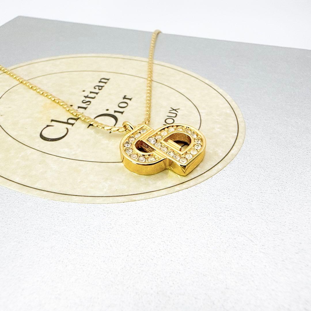 2846-1 保存箱付き極美品✨　Dior　ネックレス　CD ロゴ　希少　刻印