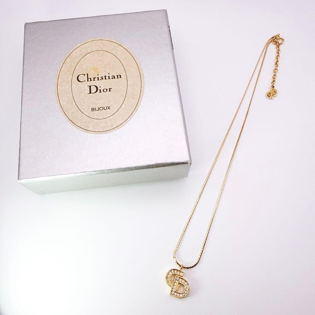 2846-1 保存箱付き極美品✨　Dior　ネックレス　CD ロゴ　希少　刻印