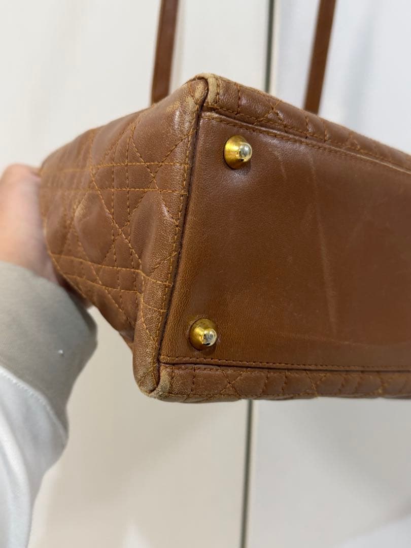 ⭐️Lea⭐️ Christian Dior ブラウン レザー カナージュ