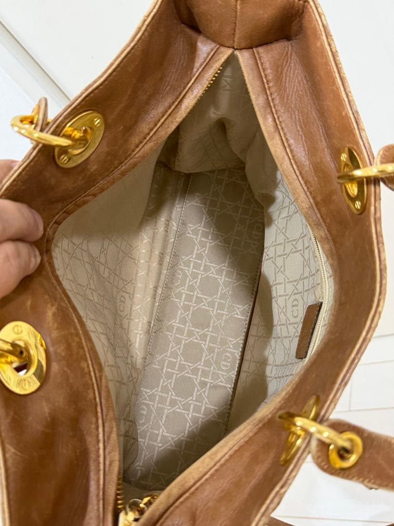 ⭐️Lea⭐️ Christian Dior ブラウン レザー カナージュ