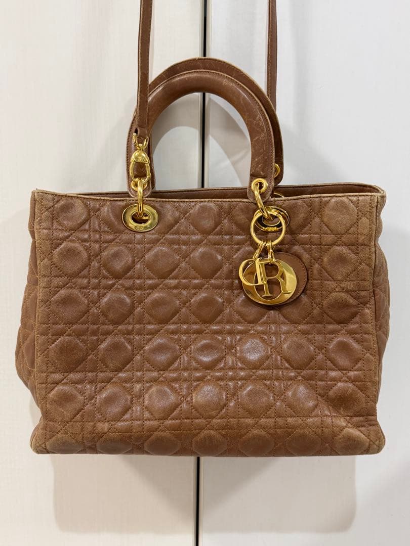 ⭐️Lea⭐️ Christian Dior ブラウン レザー カナージュ