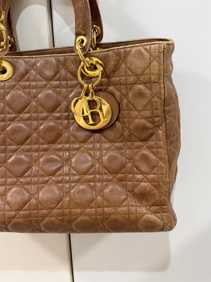 ⭐️Lea⭐️ Christian Dior ブラウン レザー カナージュ