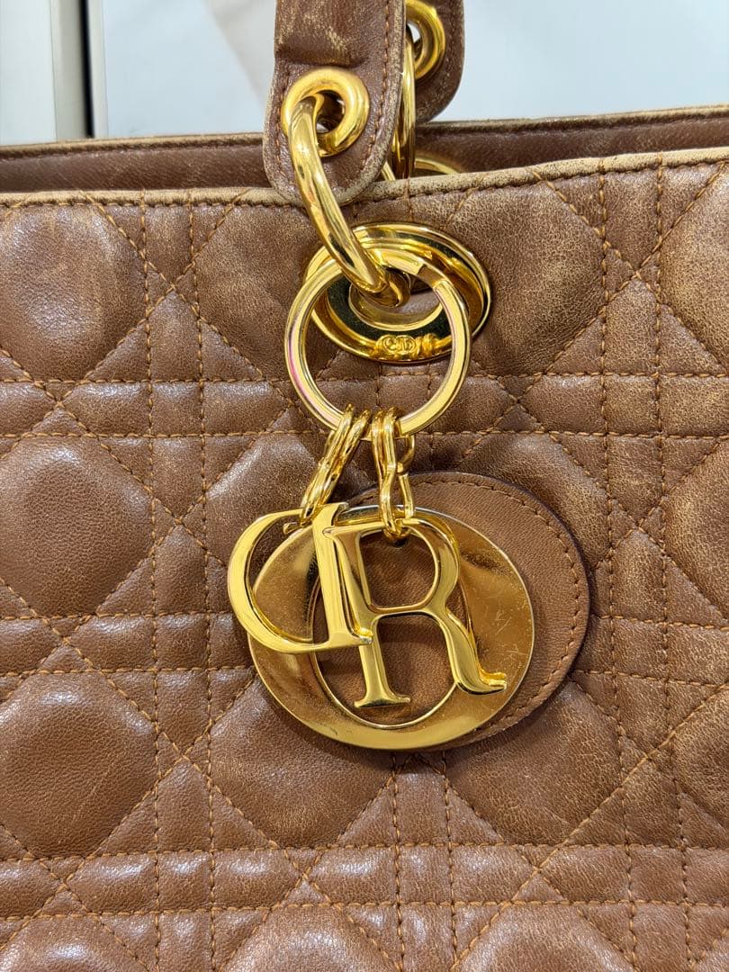 ⭐️Lea⭐️ Christian Dior ブラウン レザー カナージュ