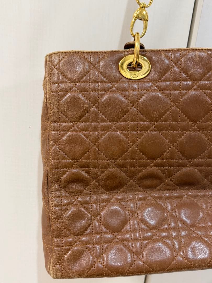 ⭐️Lea⭐️ Christian Dior ブラウン レザー カナージュ