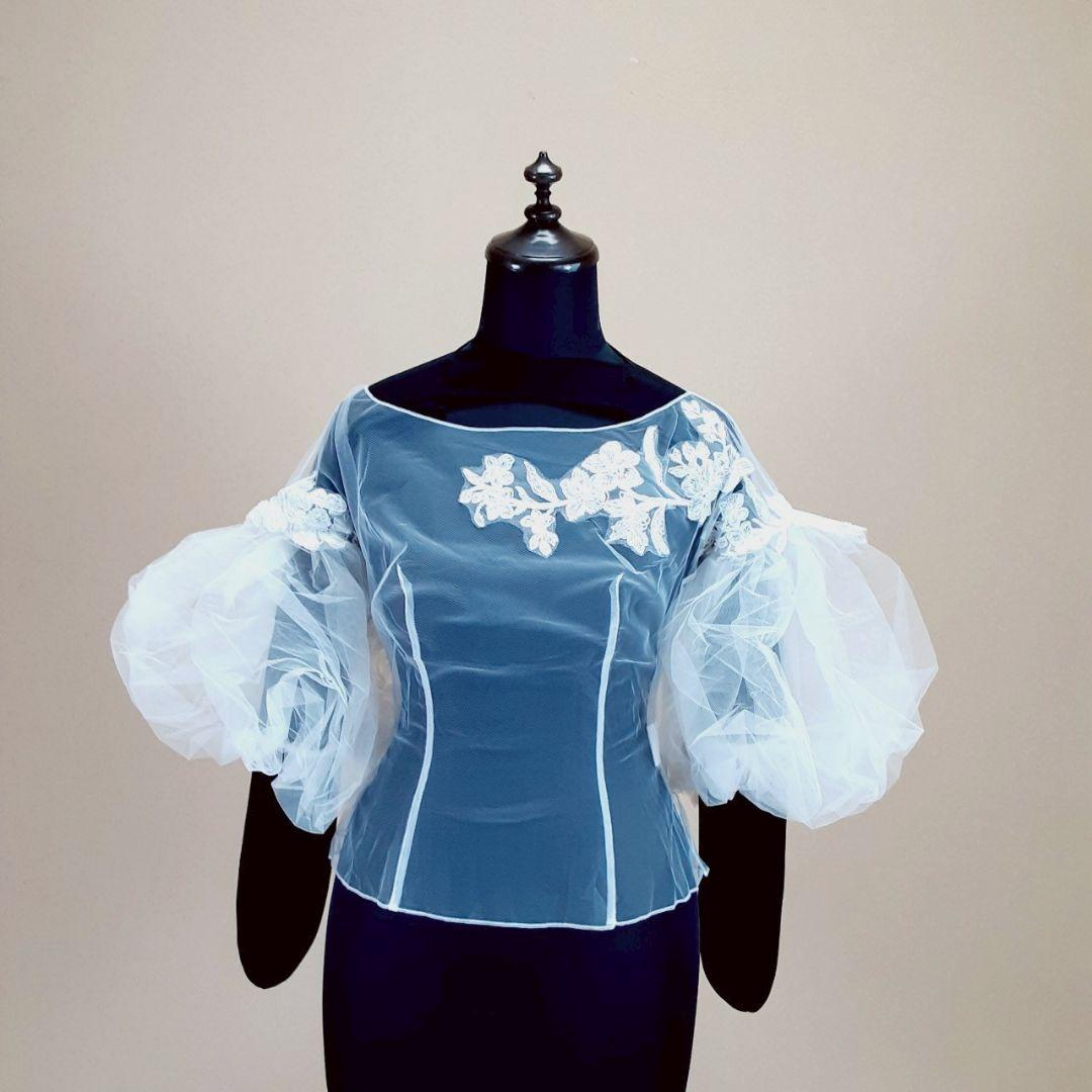 希少デザイン◎キヨコハタ ウェディングドレス パフショルダー Aライン 刺繍