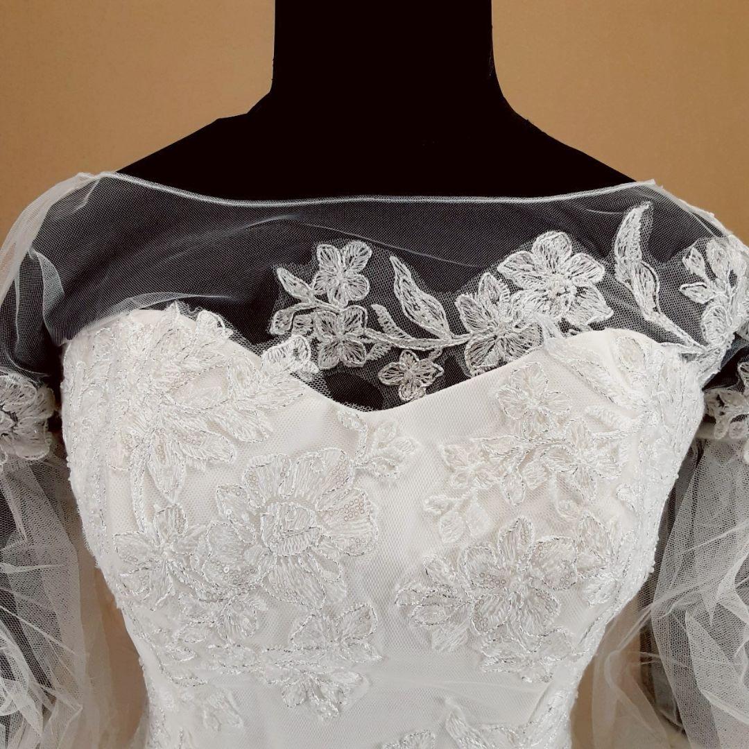 希少デザイン◎キヨコハタ ウェディングドレス パフショルダー Aライン 刺繍