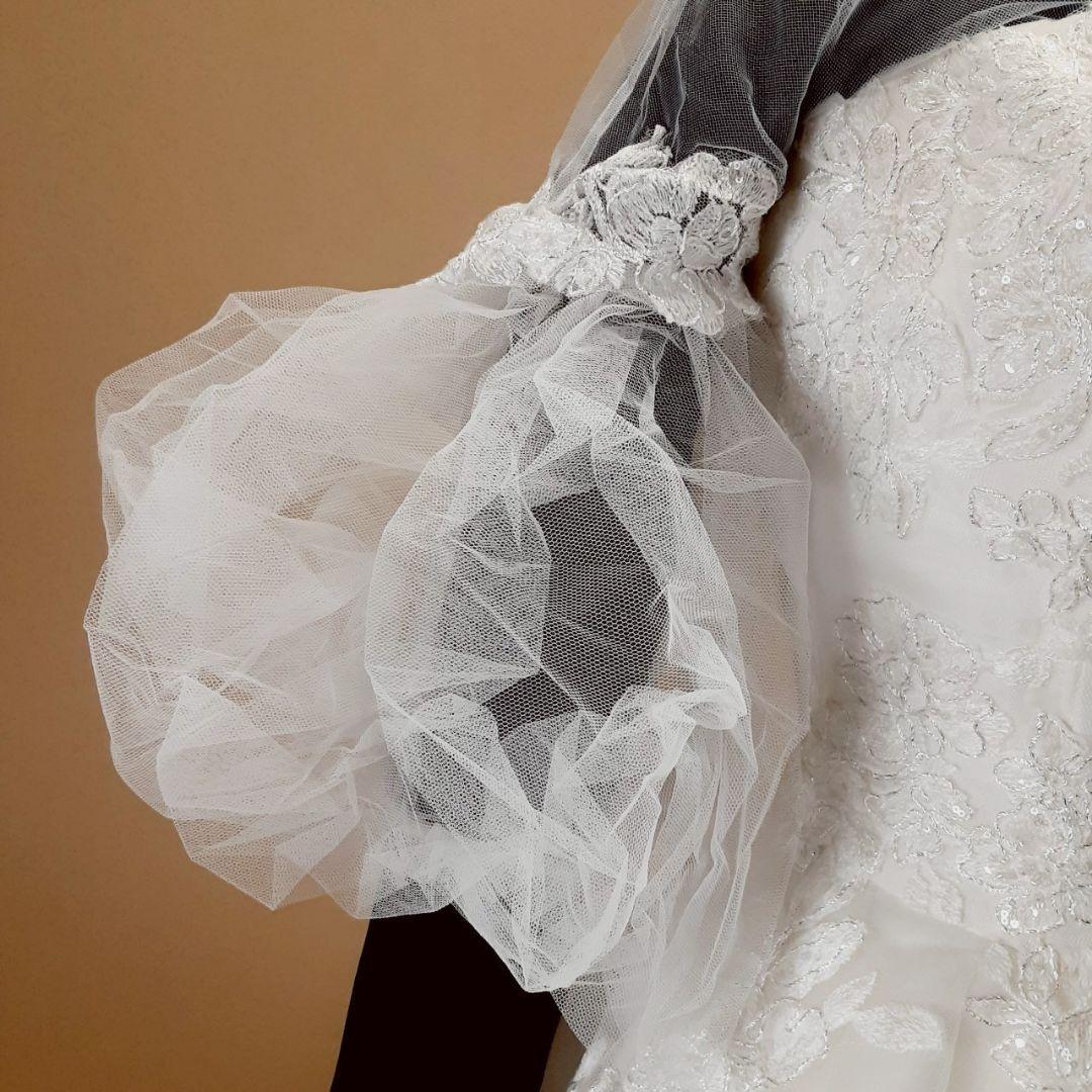 希少デザイン◎キヨコハタ ウェディングドレス パフショルダー Aライン 刺繍