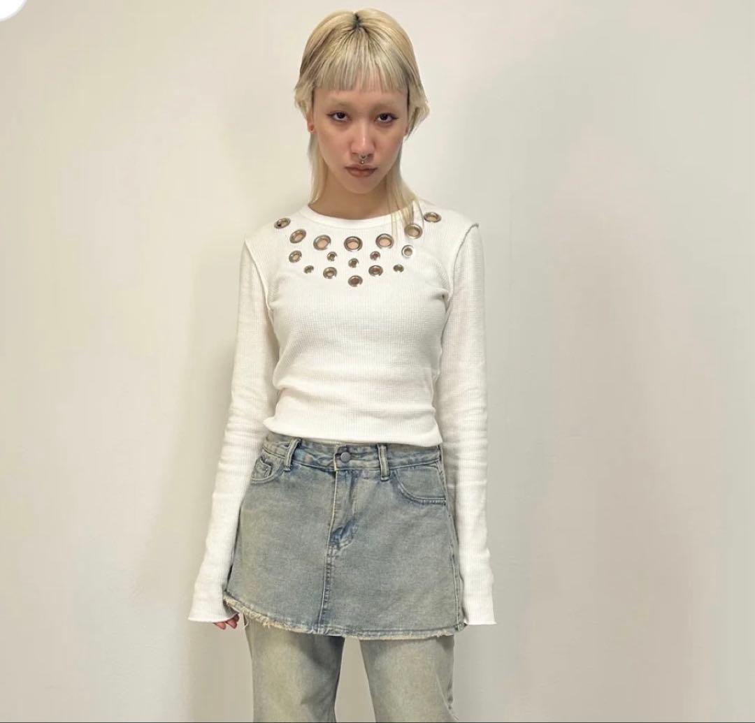 abeundmor eyelet waffle tops アベンモア