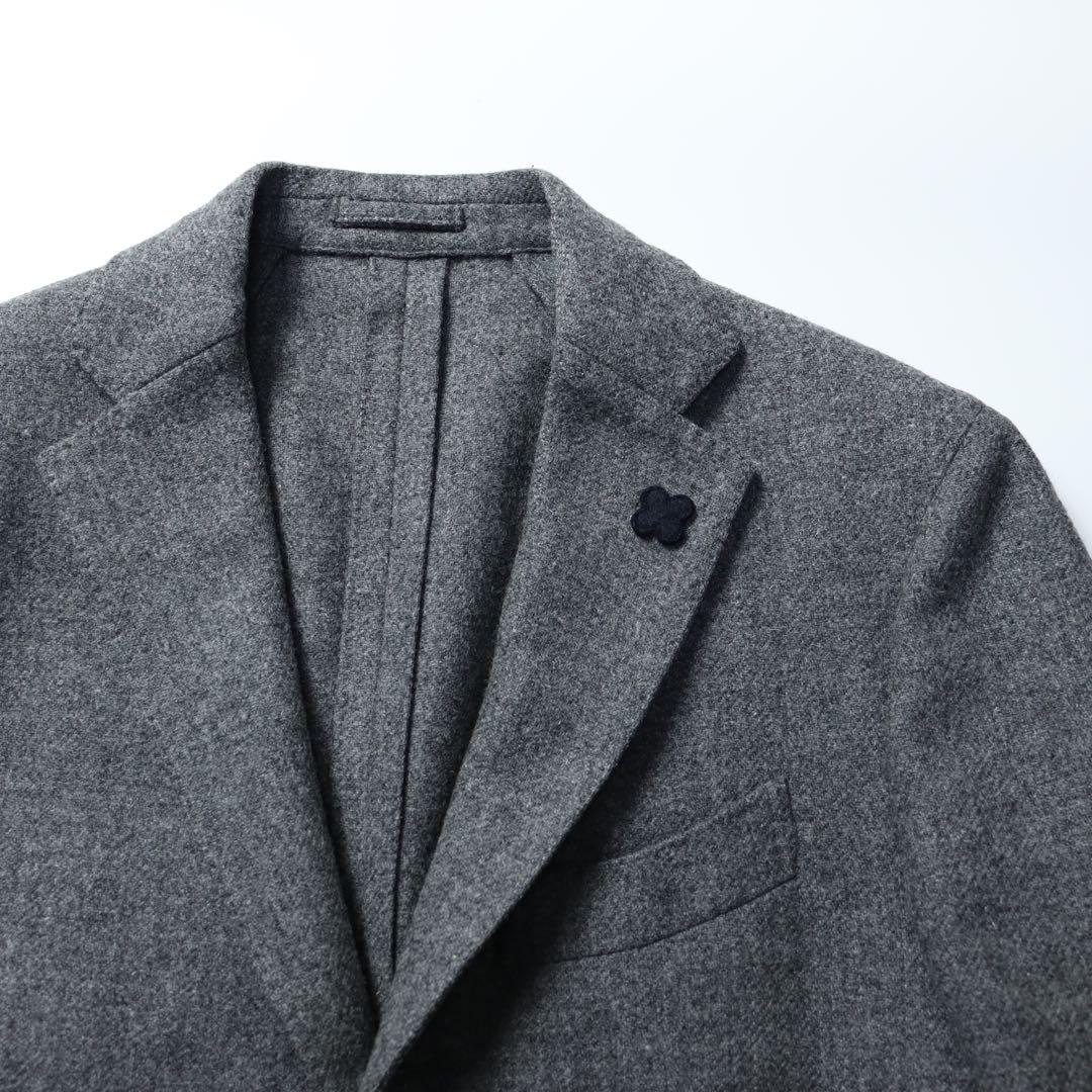 良品　LARDINI ラルディーニ　段返り　ウール　テーラードジャケット グレー