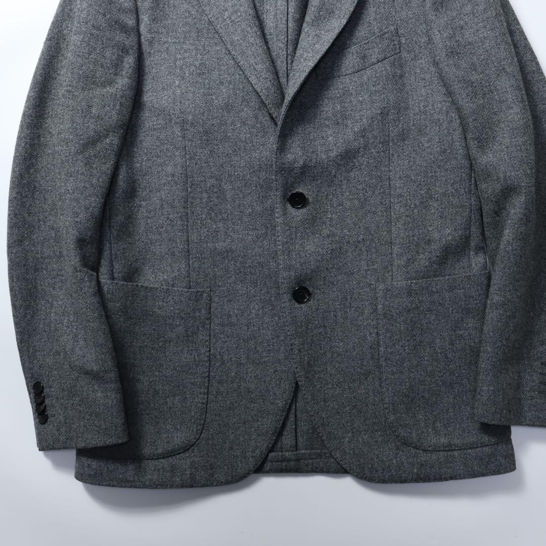 良品　LARDINI ラルディーニ　段返り　ウール　テーラードジャケット グレー