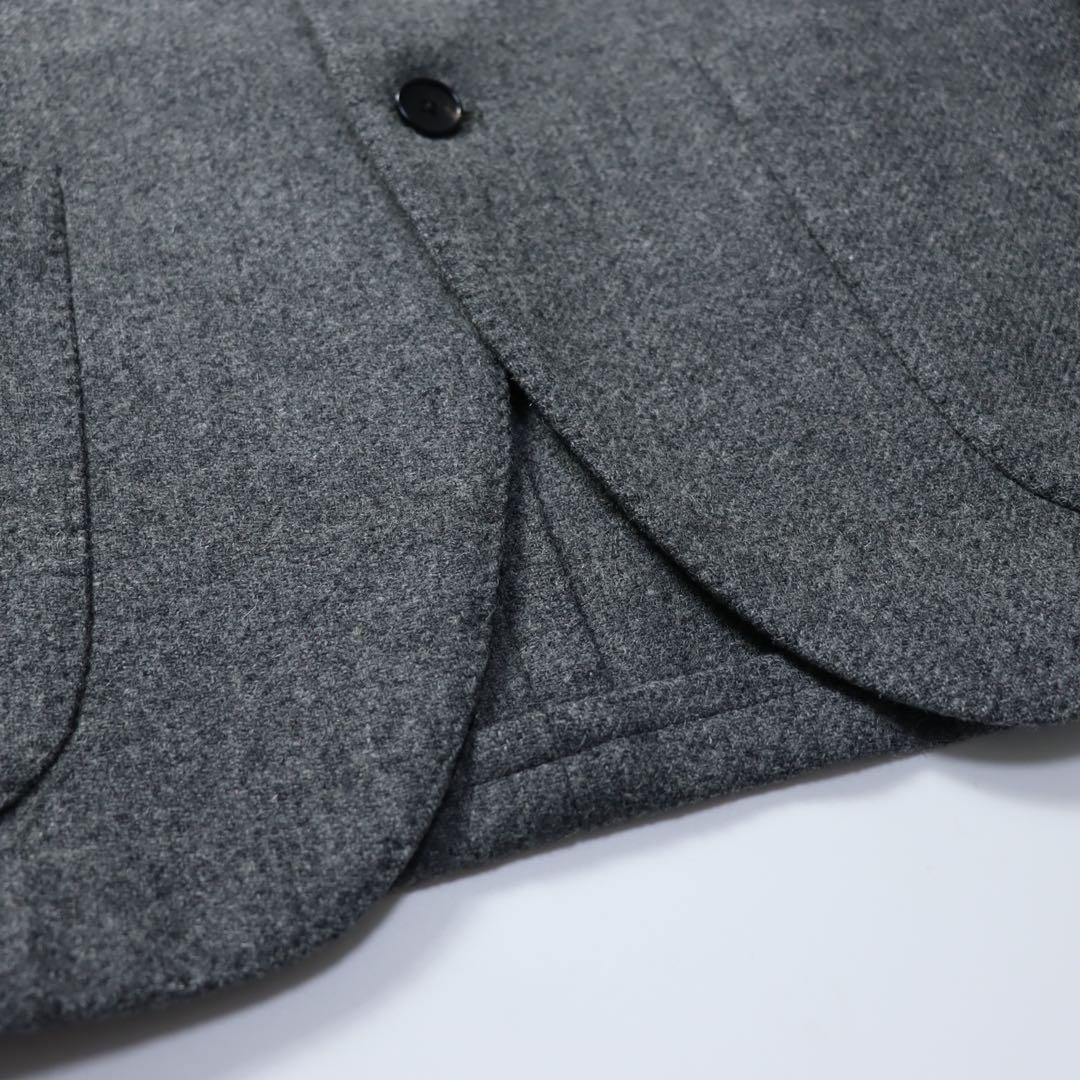 良品　LARDINI ラルディーニ　段返り　ウール　テーラードジャケット グレー