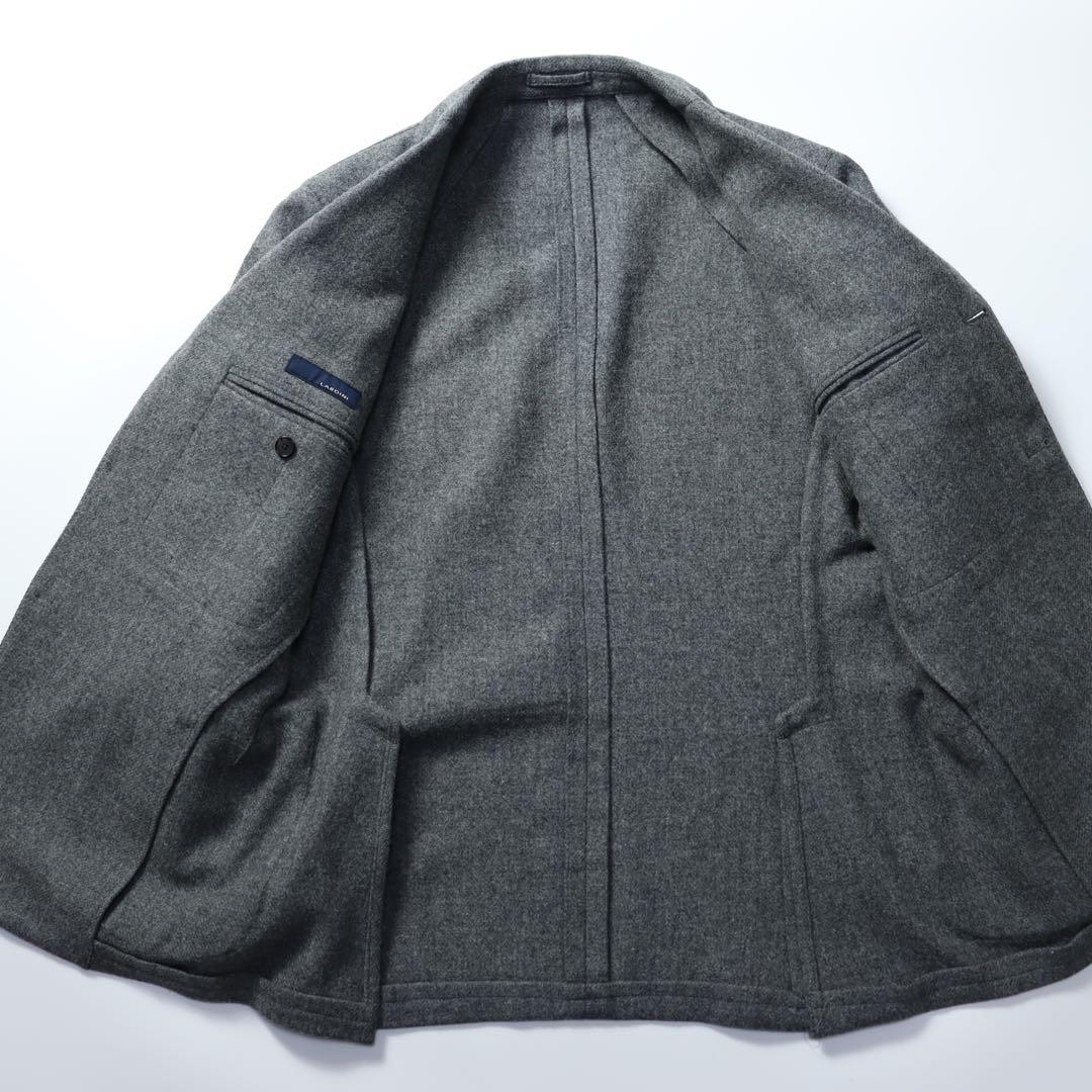良品　LARDINI ラルディーニ　段返り　ウール　テーラードジャケット グレー