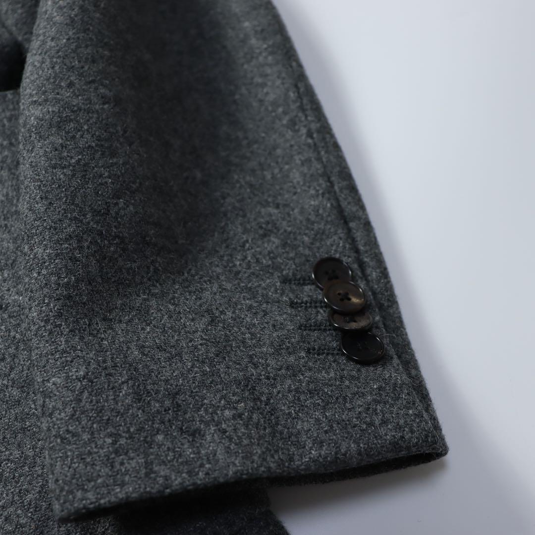良品　LARDINI ラルディーニ　段返り　ウール　テーラードジャケット グレー