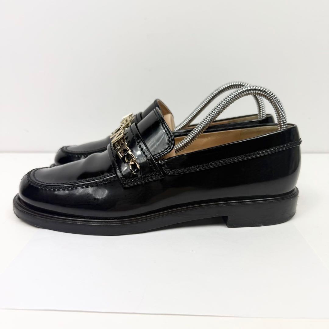CHANEL エナメル ローファー シャネル Cocoロゴ 【36 1/2】