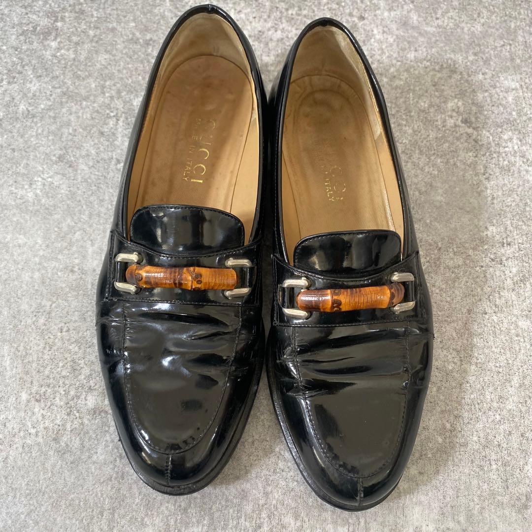 GUCCI グッチ ローファー モカシン ホースビット バンブー レザー