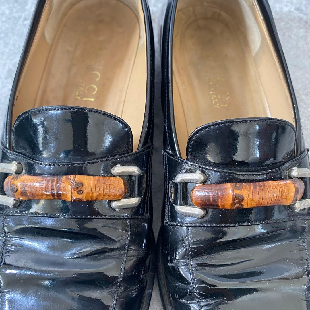 GUCCI グッチ ローファー モカシン ホースビット バンブー レザー