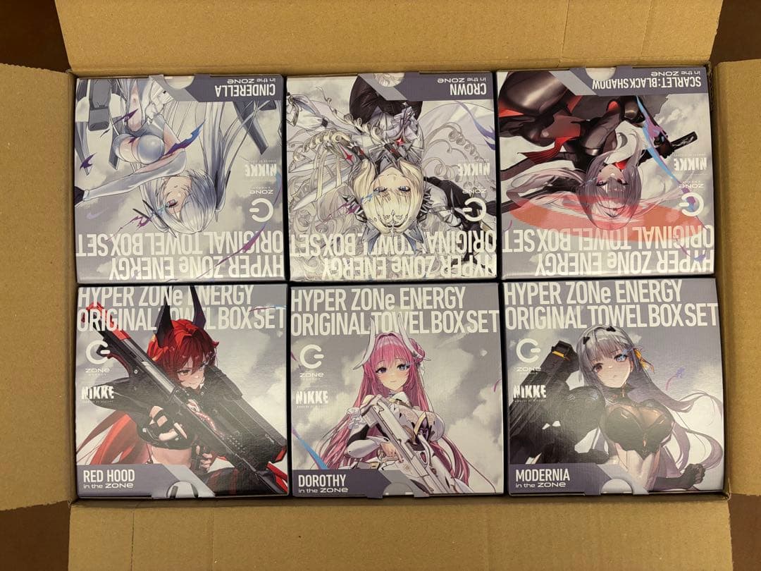 ZONE × NIKKE オリジナルタオル　限定パック　6種　未開封　カートン