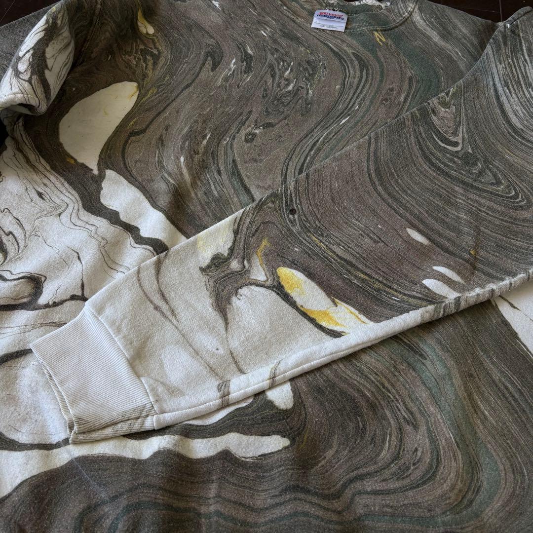 Z*様 Hanes 90s 00s マーブル 墨流し スウェット 水彩画 墨絵