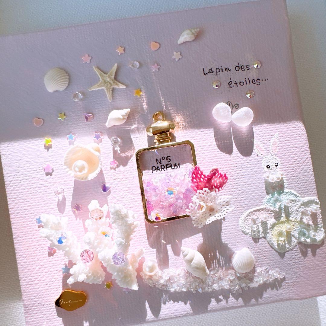 ꫛꫀꪝ✧‧˚「恋する星うさぎ」シーグラスアート 貝殻 珊瑚