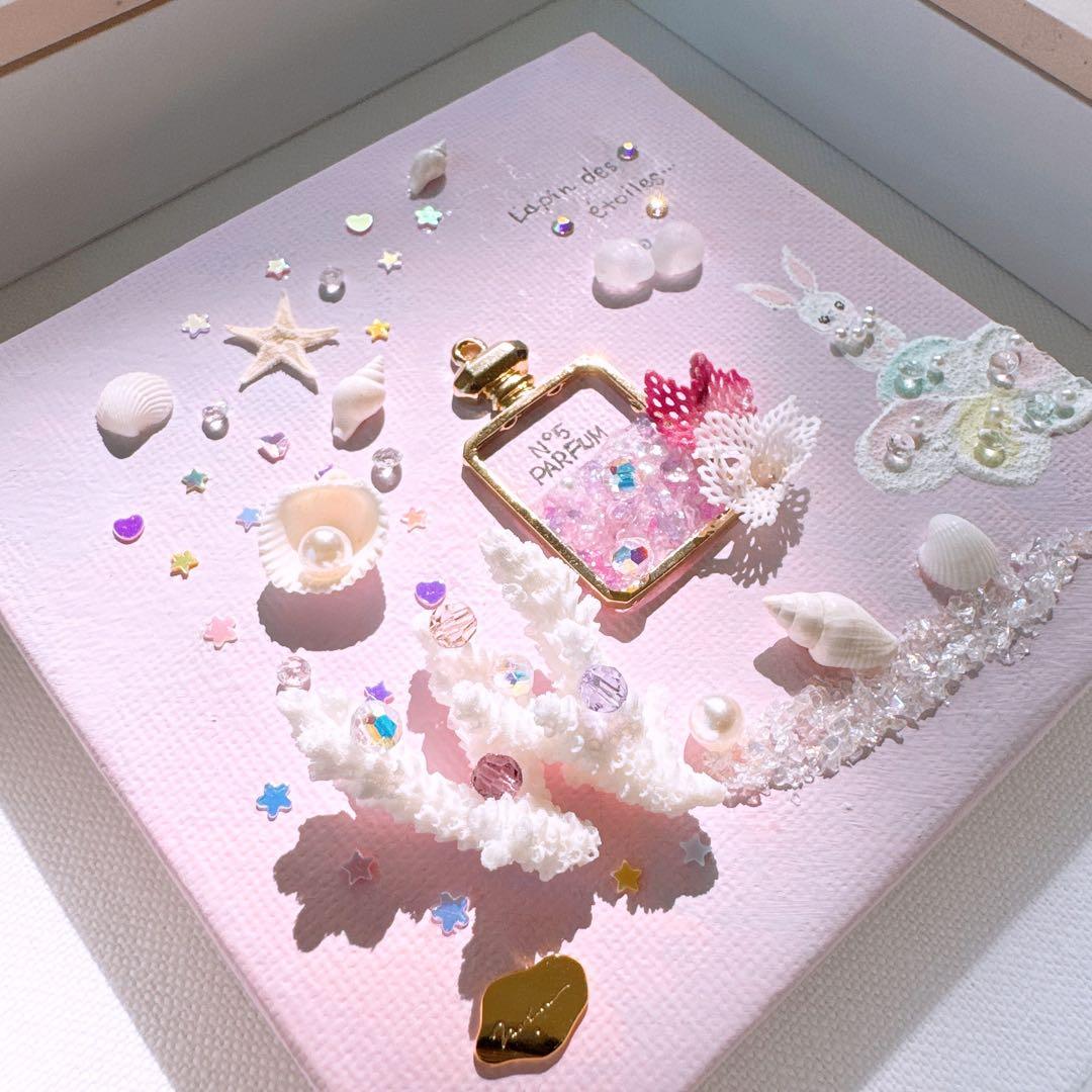 ꫛꫀꪝ✧‧˚「恋する星うさぎ」シーグラスアート 貝殻 珊瑚