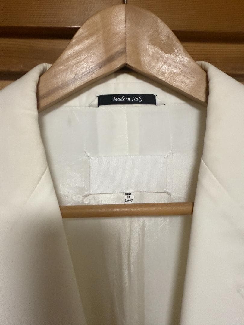 メ*離様 maison margielaホワイトテーラージャケット切りっぱなし
