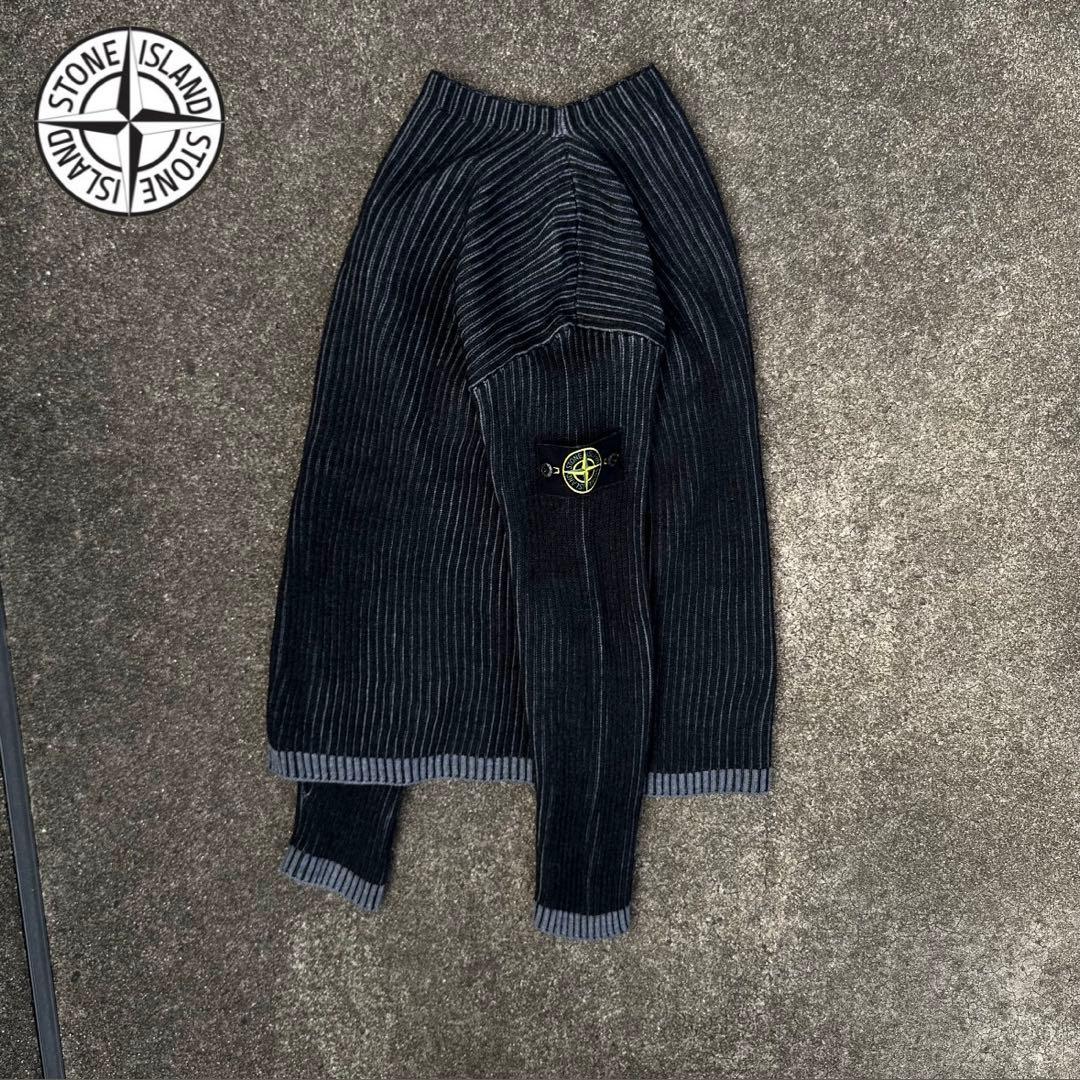 定10万希少 24AW Stone  リブニット ウール ショート丈
