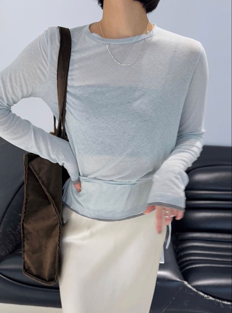 VERSO/ヴェルソ　Color Blocked LS T-shirt