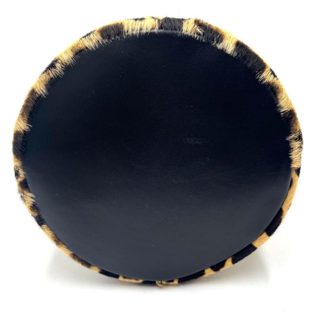 極美品✨MARCO MASI　ハラコ　巾着　レオパード　ショルダーバッグ　肩掛け